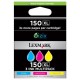 Lexmark origjinale Multipack ngjyrë e kaltër / ngjyrë magenta / ngjyrë e verdhë 14N1807E 150 XL 3 bojëra të riperdorshme NR. 150XL: C+M+Y