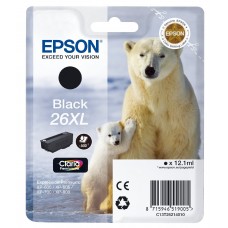Epson Kartuçë me bojë ngjyrë e zezë C13T26214010 T2621 rreth 500 faqe 12.1ml kartuça me bojë XL